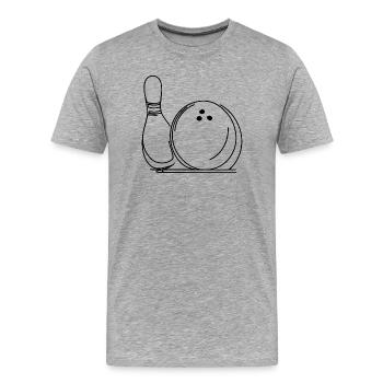 Bowlingkugel und Pin - Männer Premium Bio T-Shirt - Grau meliert - Vorne - Damien (186cm)