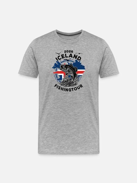 Iceland Fishing Tour | 2026 Gift - Men's Premium Organic T-Shirt - heather grey