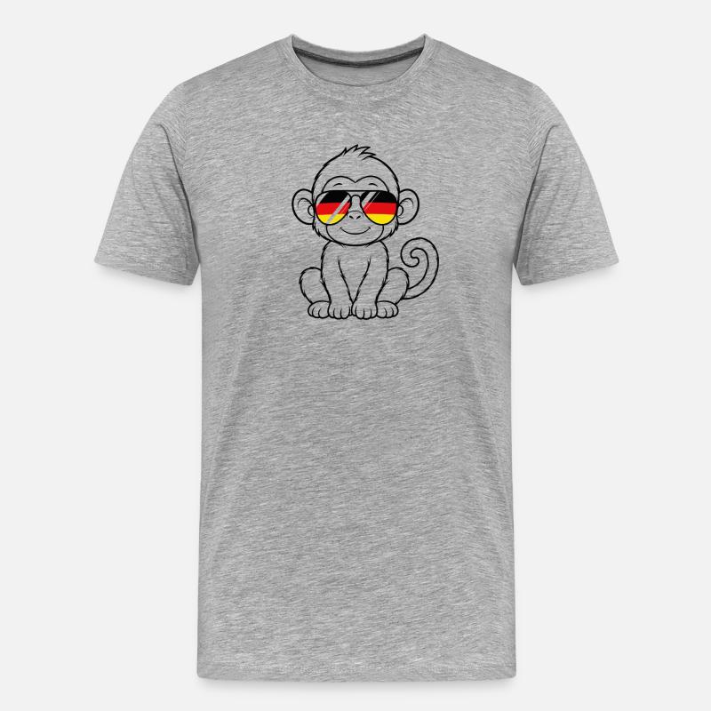 German flag monkey german Germany monkey - Men's Premium Organic T-Shirt - heather grey