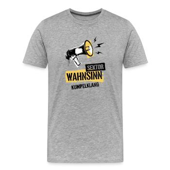 Sektor Wahnsinn - Männer Premium Bio T-Shirt - Grau meliert - Vorne - Damien (186cm)