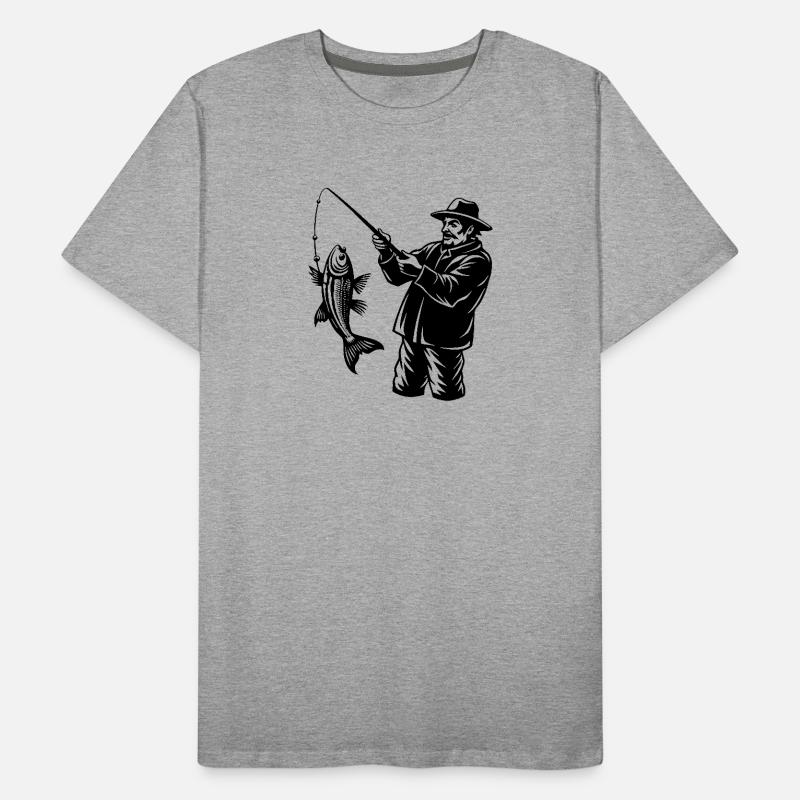 Fisherman caught a fish Men's Premium Organic T-Shirt