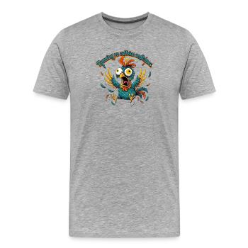 Conception de robinets de café et chaos - T-shirt bio Premium Homme - gris chiné - Devant - Damien (186cm)