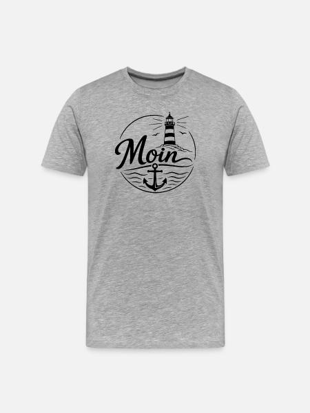 Moin - Männer Premium Bio T-Shirt - Grau meliert