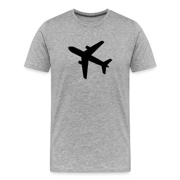 airplane - Men's Premium Organic T-Shirt - heather grey - Front - Damien (186cm)