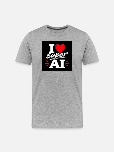 I Love Super AI - Men's Premium Organic T-Shirt - heather grey