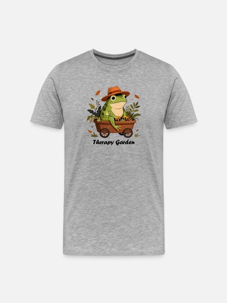 Froschgärtner, Therapiegarten - Männer Premium Bio T-Shirt - Grau meliert