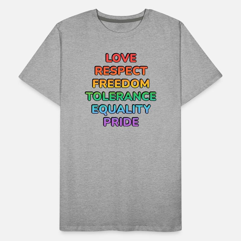 Pride Values Rainbow Text Men's Premium Organic T-Shirt
