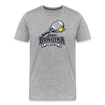 Lieber Bandeja Als Auszeit - Männer Premium Bio T-Shirt - Grau meliert - Vorne - Damien (186cm)