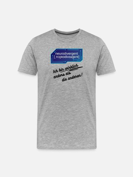 Neurodivergent - Ich bin wirklich anders - Männer Premium Bio T-Shirt - Grau meliert