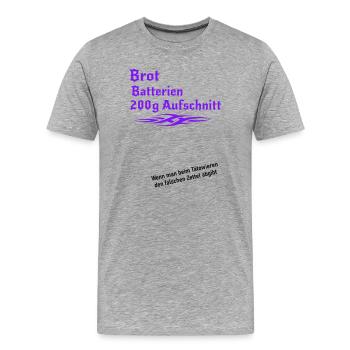 Tattoo falscher Zettel - Männer Premium Bio T-Shirt - Grau meliert - Vorne - Damien (186cm)