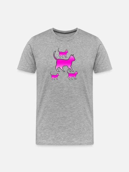 félin - T-shirt bio Premium Homme - gris chiné