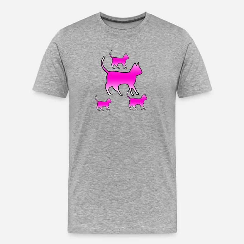 félin - T-shirt bio Premium Homme - gris chiné