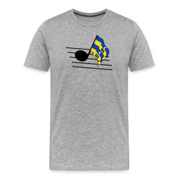 Ameland Music Flag – Island Vibes - Men's Premium Organic T-Shirt - heather grey - Front - Damien (186cm)