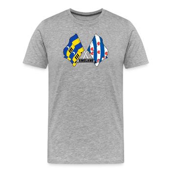 Ameland Friesland Pride – Crossed Flags - Men's Premium Organic T-Shirt - heather grey - Front - Damien (186cm)