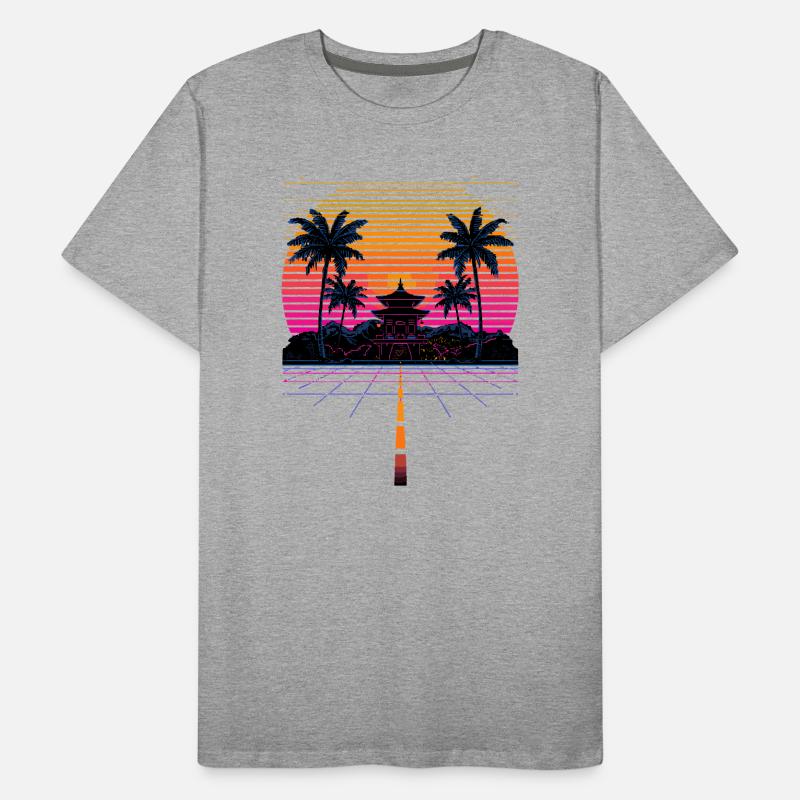 Vaporwave Synthwave Retro Pixel Aesthetic Design Männer Premium Bio T-Shirt