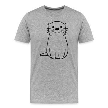 otter - Men's Premium Organic T-Shirt - heather grey - Front - Damien (186cm)