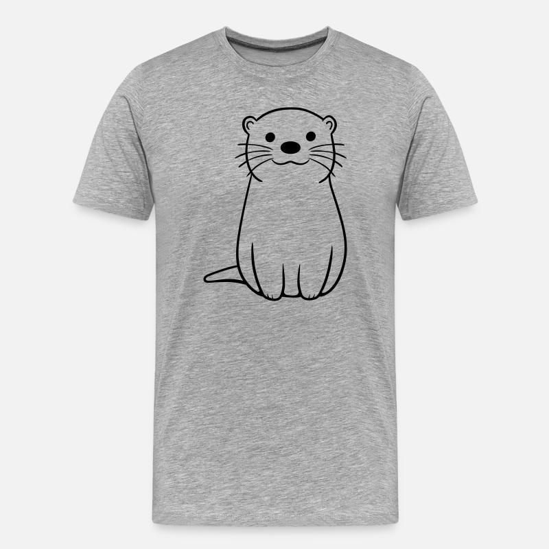 Otter - Männer Premium Bio T-Shirt - Grau meliert
