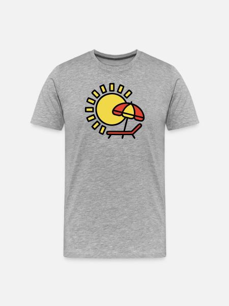 Beach lounger Sun Parasol Summer holiday - Men's Premium Organic T-Shirt - heather grey