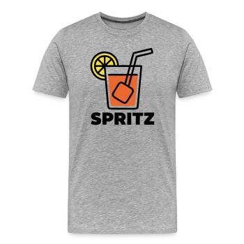 Cocktail Spritz Boisson d’été en Italie Vacances - T-shirt bio Premium Homme - gris chiné - Devant - Damien (186cm)