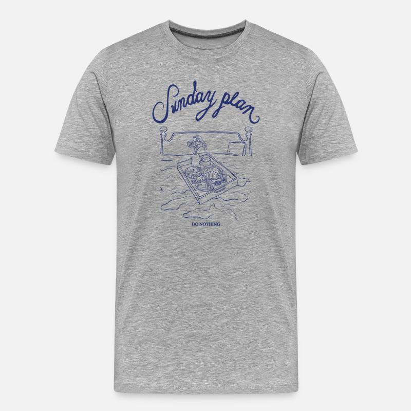 Programme du dimanche : Ne rien faire - T-shirt bio Premium Homme - gris chiné
