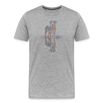 Rottweiler with water reflection - Men's Premium Organic T-Shirt - heather grey - Front - Damien (186cm)