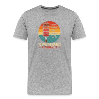 Tu es le plus rare au barbecue - T-shirt bio Premium Homme - gris chiné - Devant - Damien (186cm)