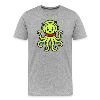 Niedlicher Alien - Männer Premium Bio T-Shirt - Grau meliert - Vorne - Damien (186cm)