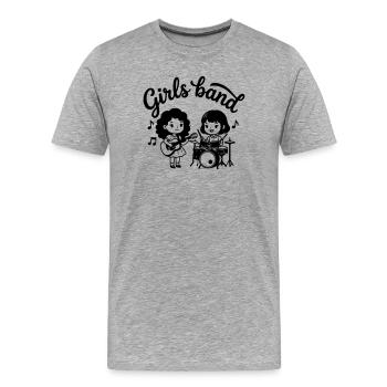 groupe féminin - T-shirt bio Premium Homme - gris chiné - Devant - Damien (186cm)