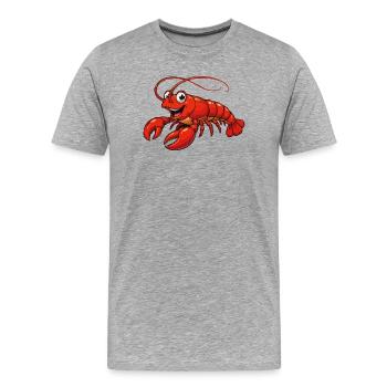 Hummer Cartoon Lobster - Männer Premium Bio T-Shirt - Grau meliert - Vorne - Damien (186cm)