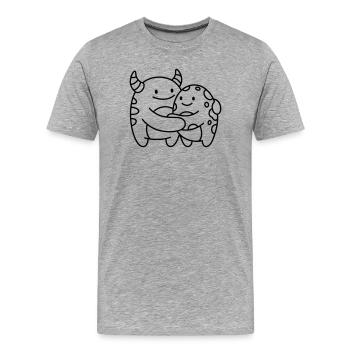 Monstres - T-shirt bio Premium Homme - gris chiné - Devant - Damien (186cm)