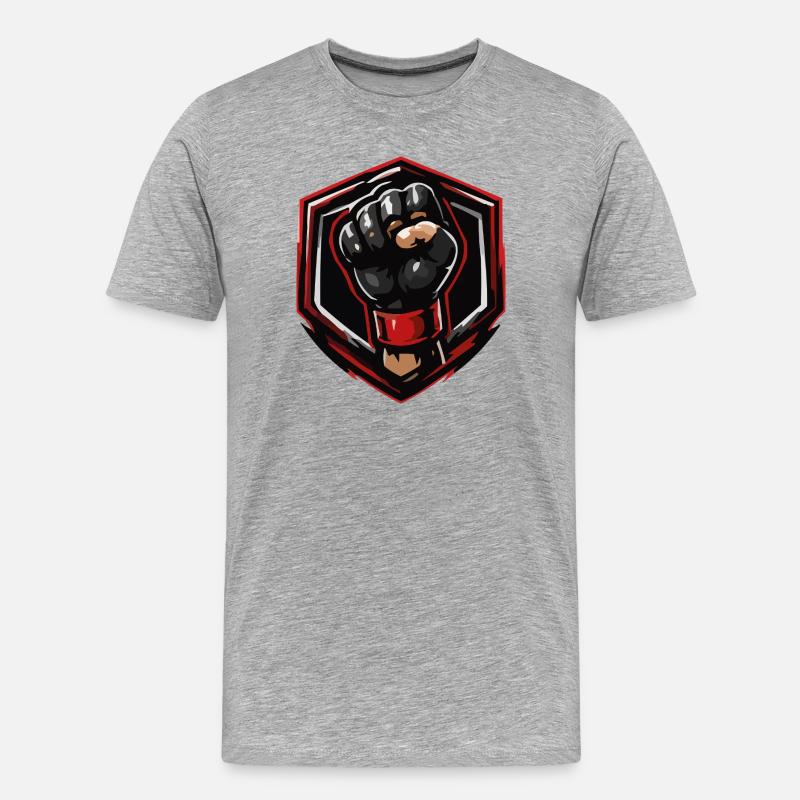 Faust Wappen Emblem - Männer Premium Bio T-Shirt - Grau meliert