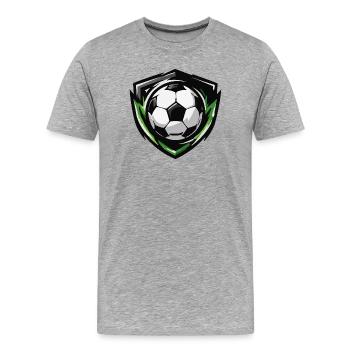 Blason de football - T-shirt bio Premium Homme - gris chiné - Devant - Damien (186cm)