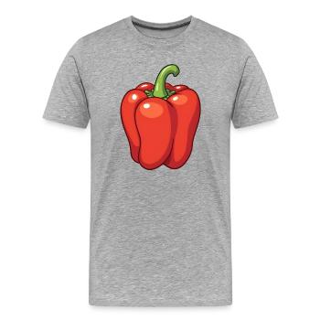 Poivrons rouges - T-shirt bio Premium Homme - gris chiné - Devant - Damien (186cm)