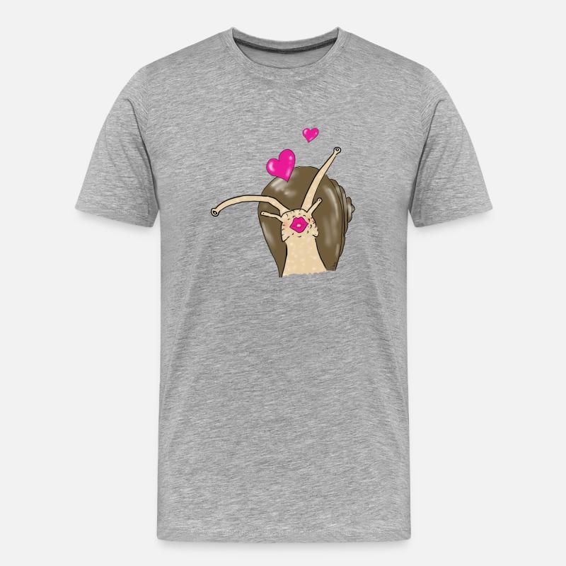 Schnecke - Männer Premium Bio T-Shirt - Grau meliert