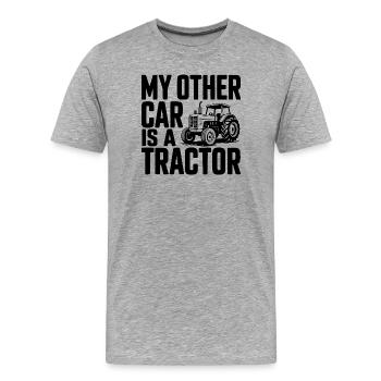 My Other Car Is a Tractor - Men's Premium Organic T-Shirt - heather grey - Front - Damien (186cm)