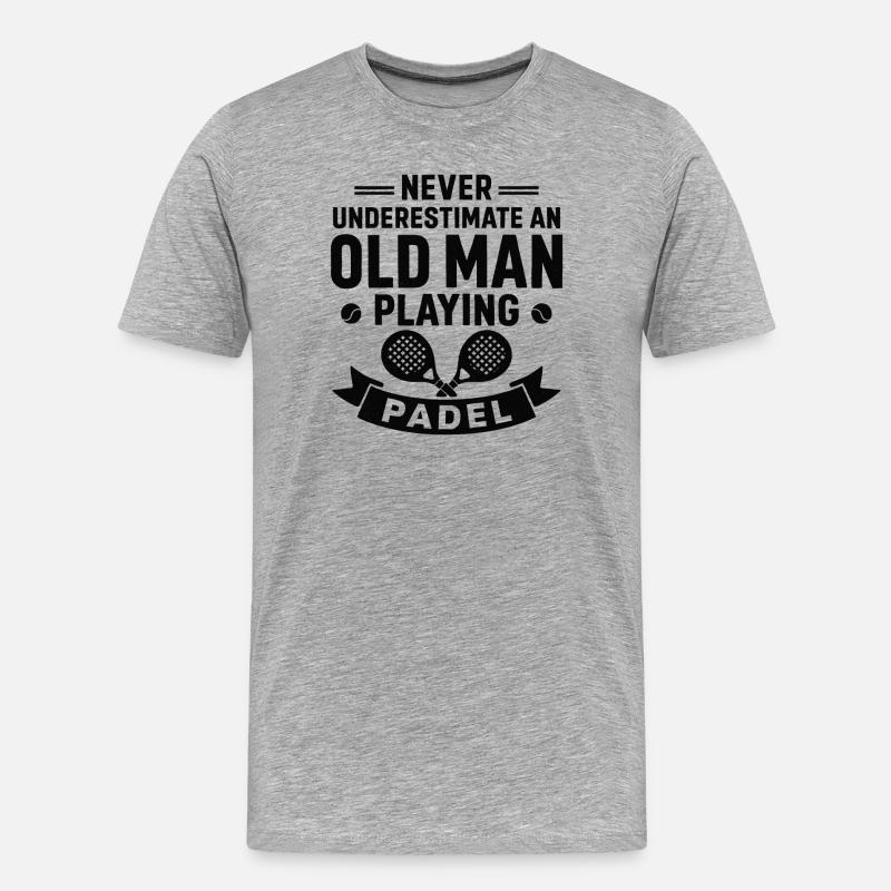 Playing Padel  - Männer Premium Bio T-Shirt - Grau meliert