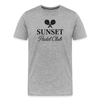 Sunset Padel Club Emblem - Men's Premium Organic T-Shirt - heather grey - Front - Damien (186cm)