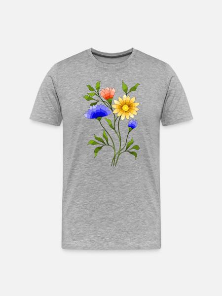 Fleur - T-shirt bio Premium Homme - gris chiné
