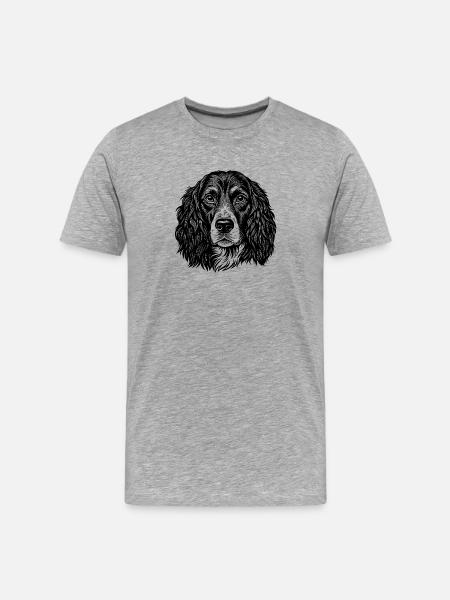 English Springer - Men's Premium Organic T-Shirt - heather grey