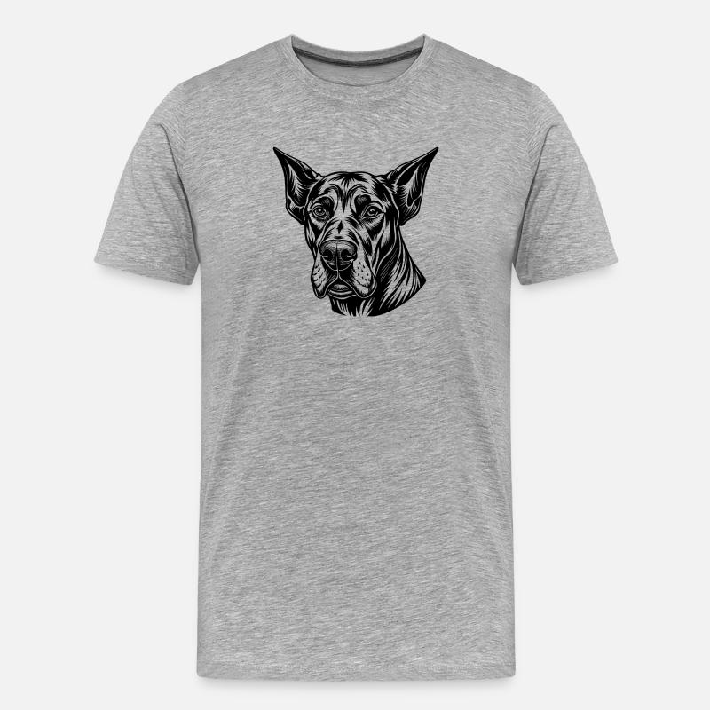 Deutsche Dogge - Männer Premium Bio T-Shirt - Grau meliert