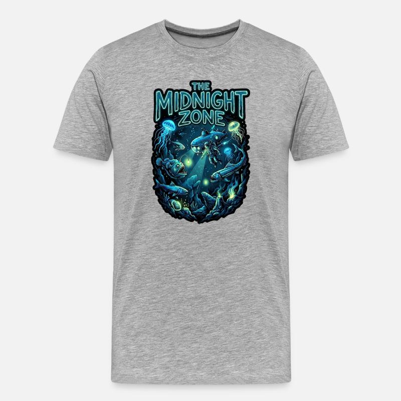 Midnight Zone - Männer Premium Bio T-Shirt - Grau meliert