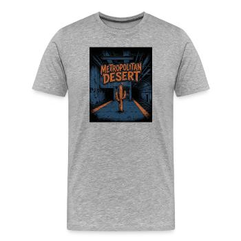 Großstadt Wüste - Männer Premium Bio T-Shirt - Grau meliert - Vorne - Damien (186cm)