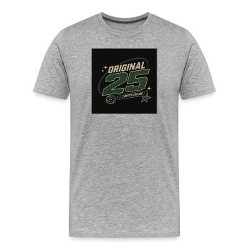 Original 25 – Vintage Limited Edition - Men's Premium Organic T-Shirt - heather grey - Front - Damien (186cm)