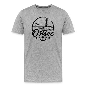 Ostsee - Männer Premium Bio T-Shirt - Grau meliert - Vorne - Damien (186cm)