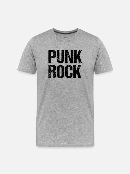 Distressed Punk Rock Logo-Design - Männer Premium Bio T-Shirt - Grau meliert