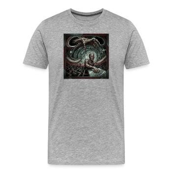 Strings of Control - Men's Premium Organic T-Shirt - heather grey - Front - Damien (186cm)