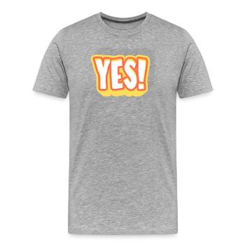 Yes! Knalliges Pop-Yes Design - T-shirt bio Premium Homme - gris chiné - Devant - Damien (186cm)