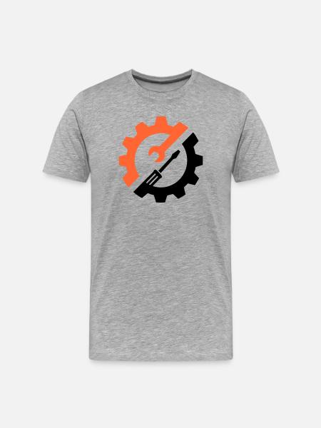 Gear Tool – Mechanic Logo - Men's Premium Organic T-Shirt - heather grey