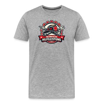 Technische Hilfeleistung Abzeichen - Männer Premium Bio T-Shirt - Grau meliert - Vorne - Damien (186cm)