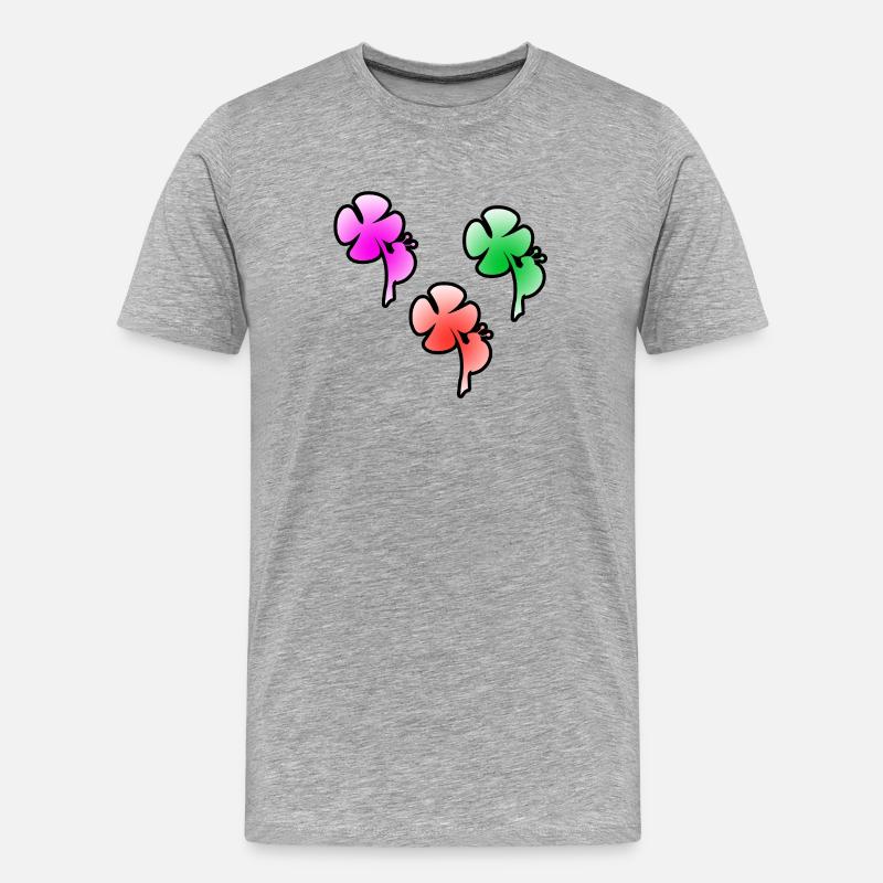 Blumen - Männer Premium Bio T-Shirt - Grau meliert